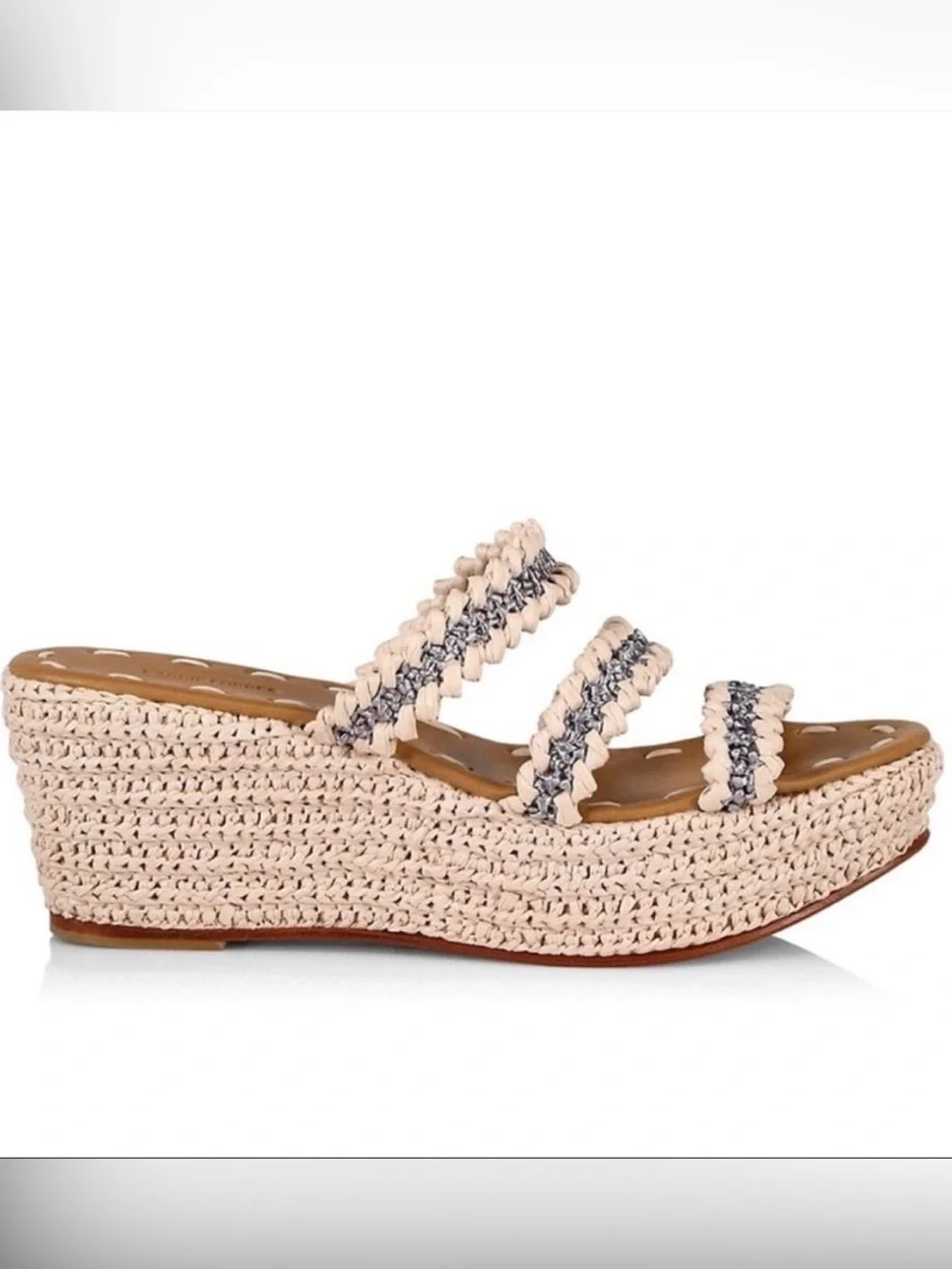 Carrie Forbes Said Braided Triple-Strap Platform Wedge Sandal (40)